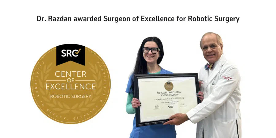 Dr. Razdan awarded Surgeon of Excellence in Robotic Surgery Dr. Razdan awarded Surgeon of Excellence in Robotic Surgery